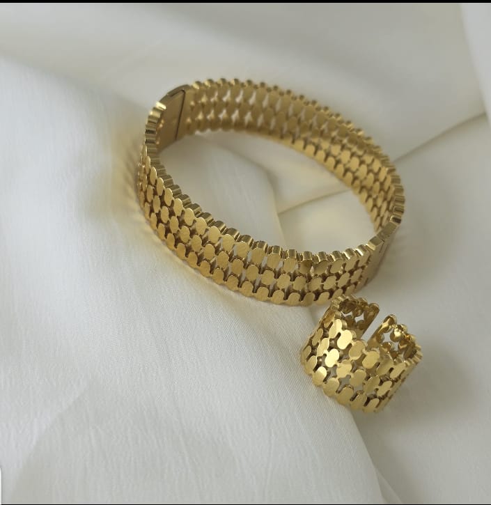 Layered Bangle and Ring