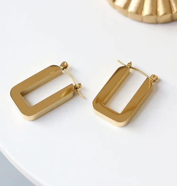 Rectangle Hoop Earings