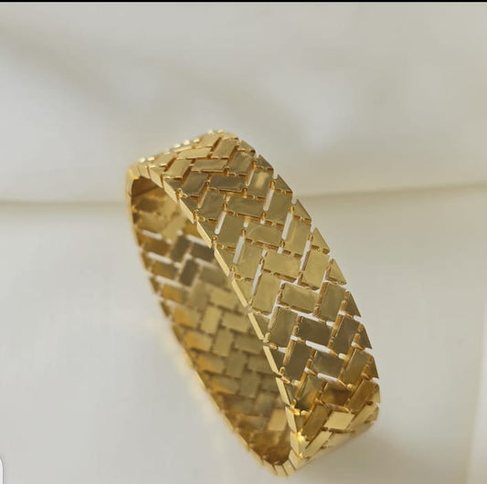Wide Geometric Bangle